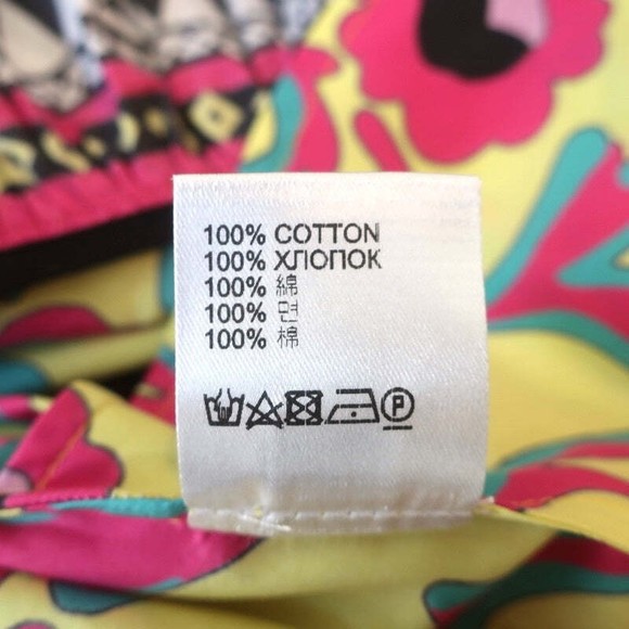 La DoubleJ Smock Dress Yellow Cartwheel Giallo Print Cotton Size Extra Small - Picture 9 of 9